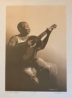 Guitar Player available in gallery or online  Limited Edition, Egg tempera,realism, monochrome
