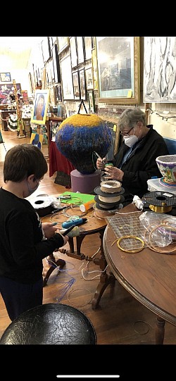 Demonstrating use of 3 D pen @ MiltonStudioArtGallery Cadmus