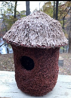 One of several birdhouses wood filaments