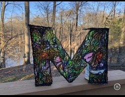 Large Constructed piece with glow in the dark and translucent filaments, cadmus